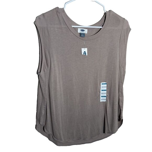 Old Navy Tank Top Women's Large Brown Sleeveless Crew Neck Solid Casual NWT - Picture 1 of 8